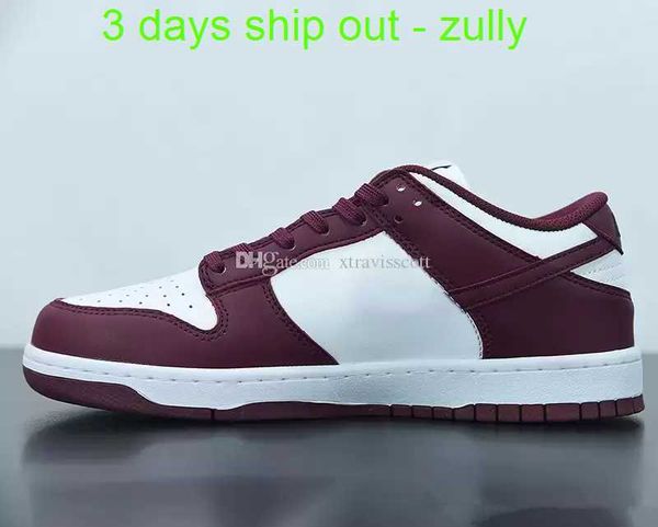 

3 days ship mens shoes dunks low dark beetroot bordeaux basketball shoe sports sneakers color sail/dark beetroot-cashmere-pale ivory size wi