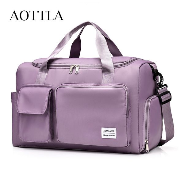 

stuff sacks aottla travel bag luggage handbag women's shoulder bag large capacity brand waterproof nylon sports gym bag ladies crossbod
