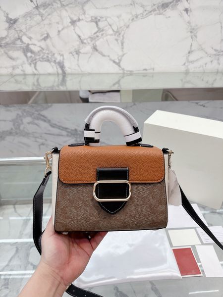 

designer retro shoulder bag flap metal logo buckle luxury leather handbag