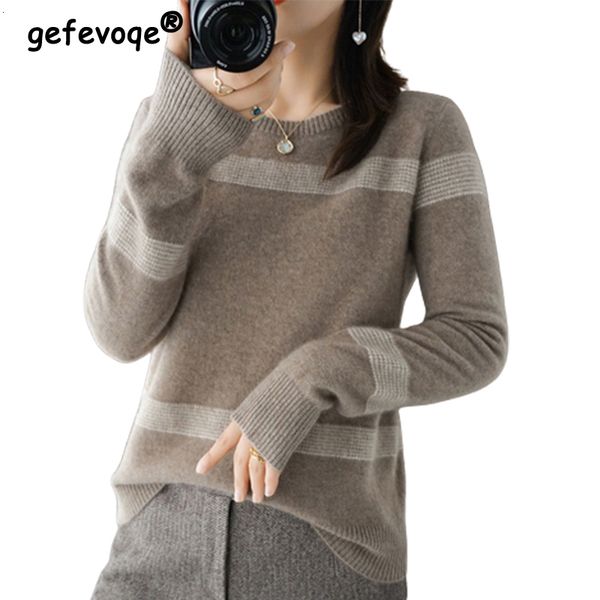 

women's sweaters autumn winter elegant fashion patchwork warm sweater lady long sleeve all-match jumper knitting women loose casual pul, White;black