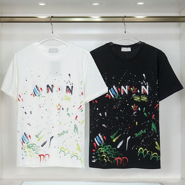 

2023 fashion brand tshirt men's and women's designer t-shirt summer short fashion casual brand letter designer t-shirt m-3ml, White;black