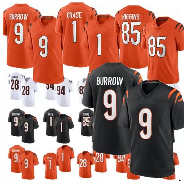 

joe burrow jersey custom ja'marr chase myles murphy dax hill tee higgins tyler boyd bengals sam hubbard joe mixon evan mcpherson footba, Black;red