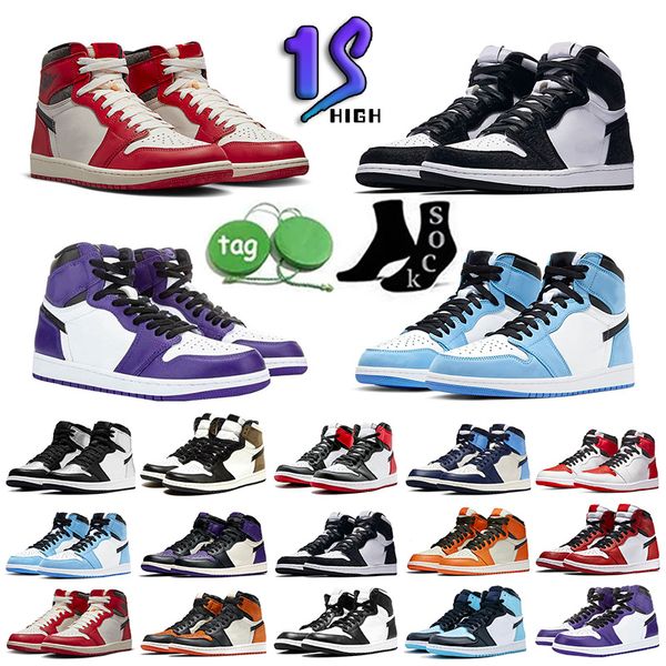 

jumpman 1 1s basksetball shoes mens women sport sneakers bred patent bordeaux dark mocha bubble gum chicago shadow royal