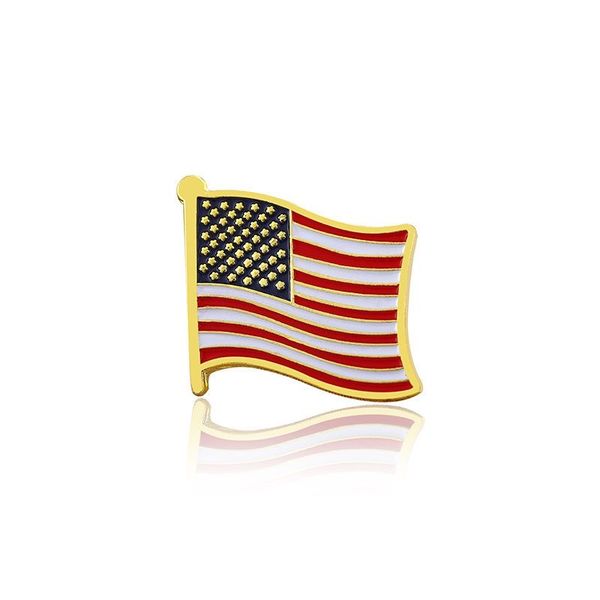 

fashion accessories enamel craft american flag badge custom metal badge custom badge flag brooch metal material, Silver
