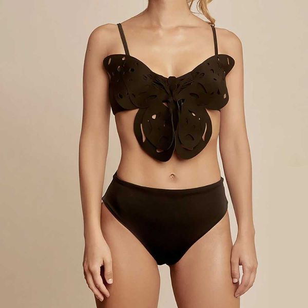 

women's swimwear solid swimming suit two piece set women brazilian bikini setmicro biquini three-dimensional flowers string high waist, White;black