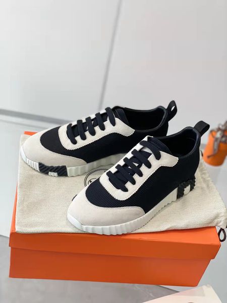 

men bouncing sneaker shoes light sole casual mesh suede goatskin leather runner low-trainer shoe chunky soles discount footwear eu38-46, Black