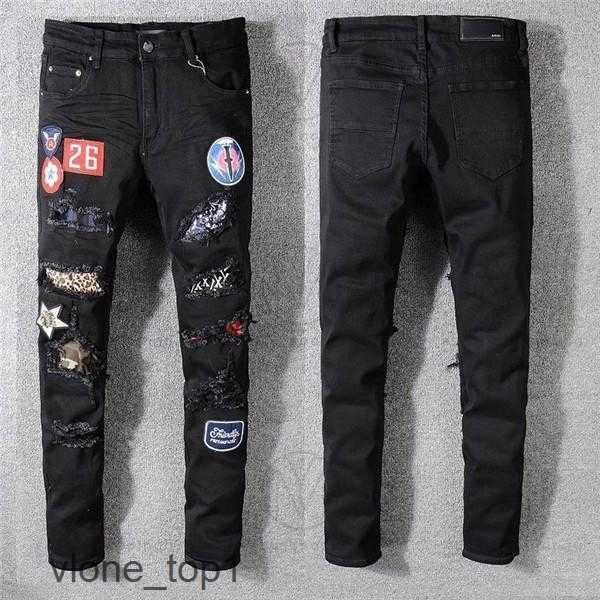 

denim 2023 amirs mens men womens designers jeans for distressed ripped biker slim s straight print army fashion mans skinny pants 8 dpwa, Blue
