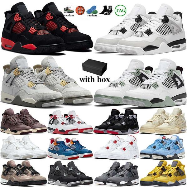 

4s basketball shoes jumpmans 4 seafoam men women military black cat canvas taupe haze blue thunder oreos messy room ##//