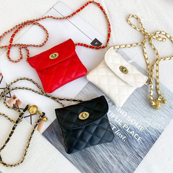 

new children's handbag korean fashion lingge chain princess purse trend little girl coco style decorative envelope bag, Black