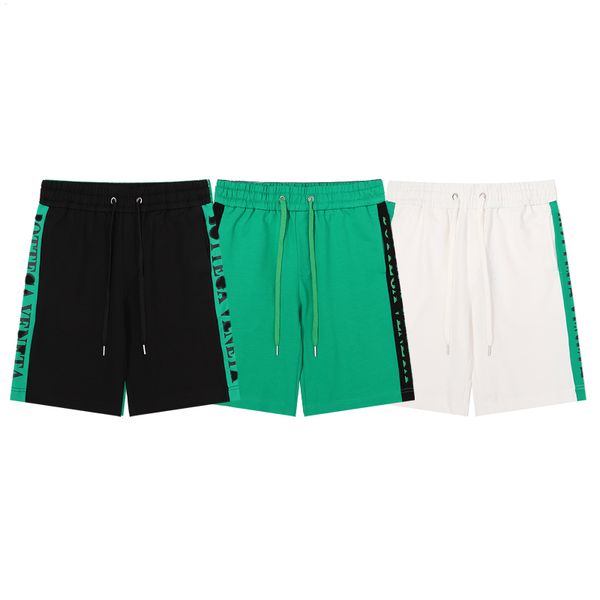 

designer men's shorts color contrast alphabet print 100% cotton drawstring elastic fashion casual shorts men's 3xl, White;black
