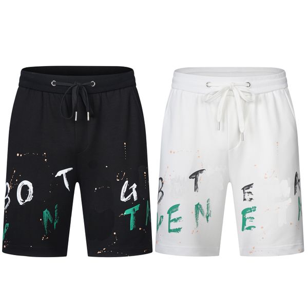 

designer men's black and white shorts alphabet print stick seal heavy cotton drawstring elastic fashion casual shorts men's 3xl, White;black