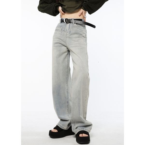 

women's jeans blue women jeans high waist vintage straight baggy denim pants streetwear style american fashion female wide leg denim tr