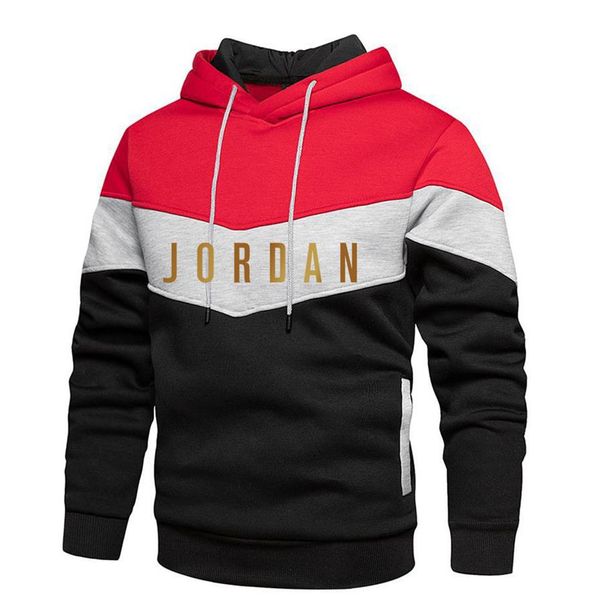 

2021 fashion brand designers men's hoodies splicing spring autumn male casual mens sweatsuit solid color hombre streetwear wo265l, Black