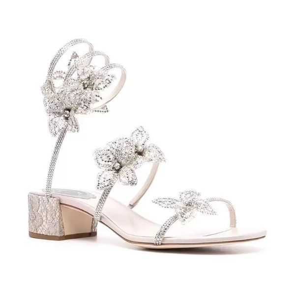 

summer 2023 romantic white sandals shoes floriane highest quality materials flowers & strass caovilla luxurious party wedding high heels, Black
