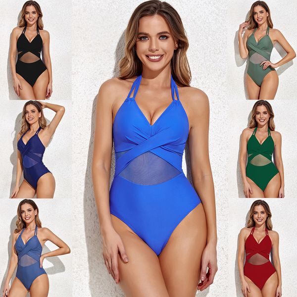 

2023 new europe and america bikini one-piece swimsuit women's lace bikini swimsuit factory wholesale, White;black