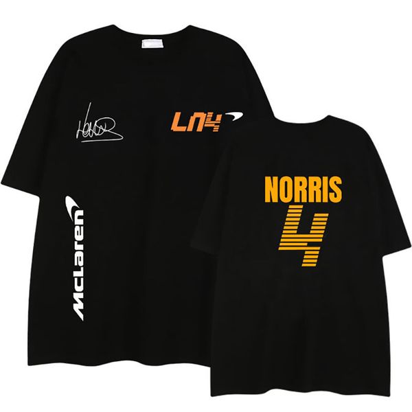 

women's t-shirt shirts summer men's t-shirt solid color 100% cotton short sleeve shirt lando norris mclaren team vintage oversized, White