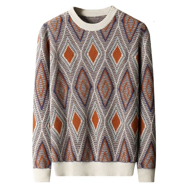 

men's sweaters thick round neck autumnwinter casual pullover warm merino wool male brand clothes 230303, White;black