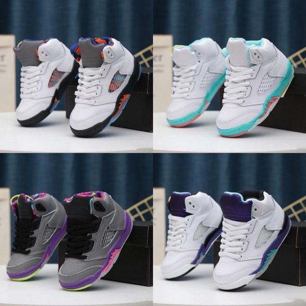 

jumpman island green 5 5s kids basketball shoes desert black grape white cement metallic 3m reflect men sports sneakers designer