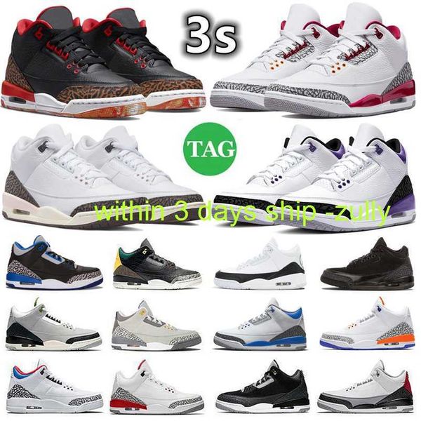 

3 days ship jumpman 3 3s og mens basketball shoes dark iris cardinal red kumquat neapolitan muslin desert elephant rust pink black cat katri