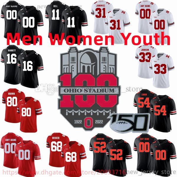 

custom s-6xl ncaa college ohio state buckeyes football jersey c.j. stroud jaxon smith-njigba miyan williams j.t. tuimoloau treveyon henderso, Black