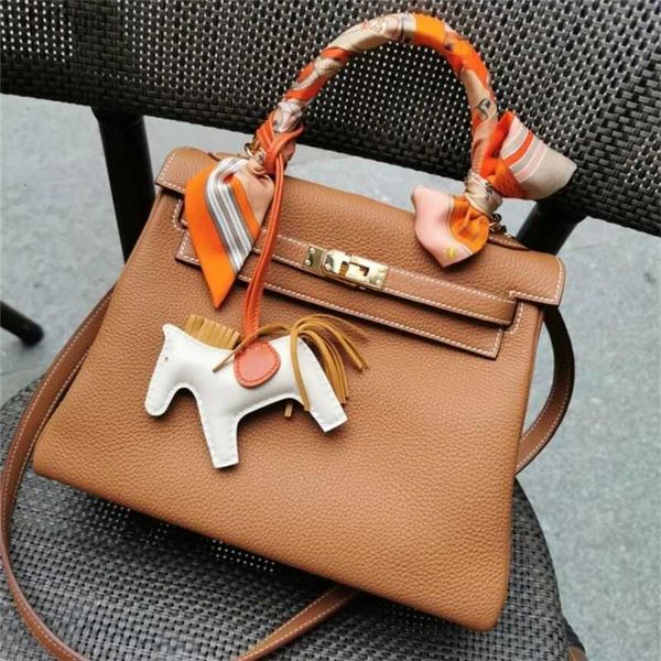 

herms designer kelys bags for women genuine leather bag 2023 new fashion lychee grain head layer cow mes