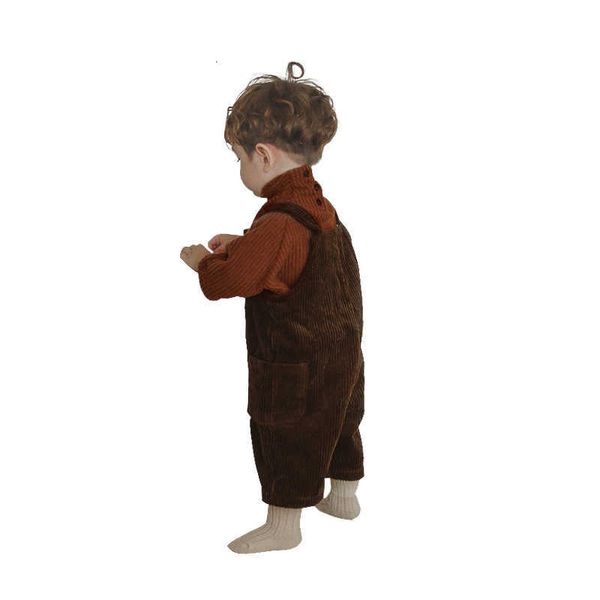 

baby corduroy suspender pants korean ins chil1en's spring and autumn openable pants 0-3-year-old male and female baby pit pants, Blue