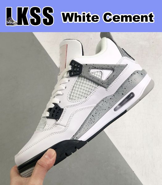 

lkss white cement jumpman 4 4s shoes og mens basketball sneaker sports sneakers