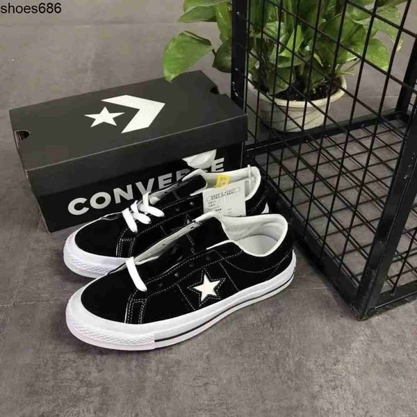 

classic one star new one-star black suede canvas shoes low-lovers one-star shoes