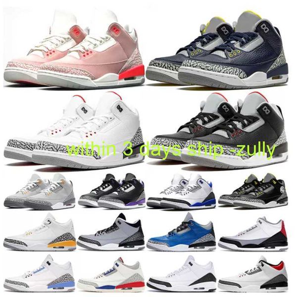 

3 days ship jumpman 3 retro basketball shoes men 3s fire red cardinal dark iris pine green cool grey unc black cement mens trainers sport sn
