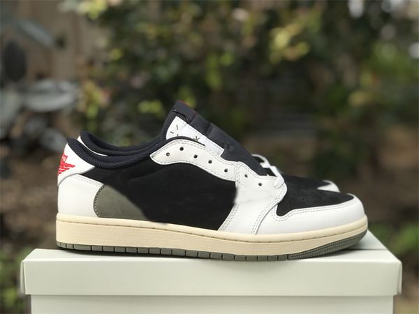

authentic basketball shoes ts x 1 low og olive 1s sail university red black dz4137-106 outdoor sneakers with original box, Red;white