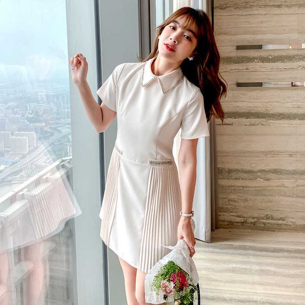 

casual dresses gentle noble small girl skirts cultivate morality sweet girl leisure shortsleeved dress goddess of aristocratic temperament v, Black;gray