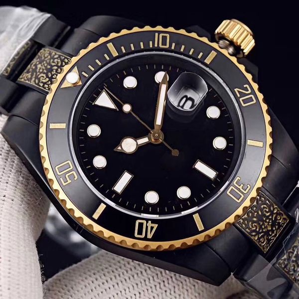 

watch mens watch full black watch automatic mechanical watches 40mm for men waterproof classic wristwatch sapphire business wristwatches mon, Slivery;brown
