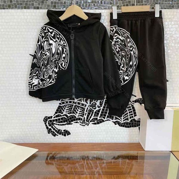 

2021ss fashiong winter set clothes children suit sport desinger brand boys hoodies pants 2 piece suits long sleeve cotton child bo296s, White