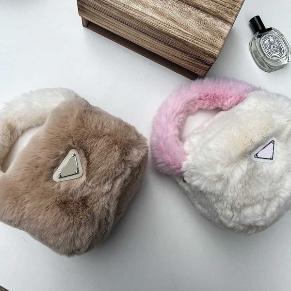 

totes cute gentle color storage blocked plush bag pink small and fresh girl's chain messenger bucket fashion wallets 1115