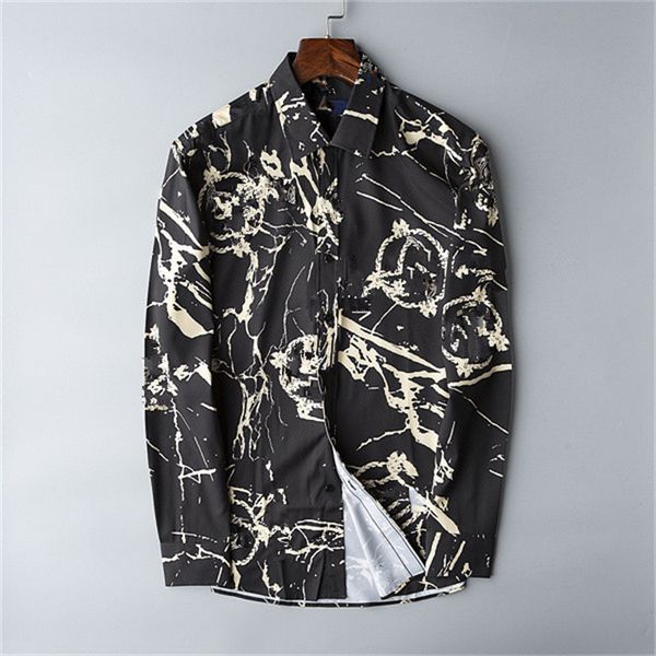 

luxury designer formal shirt men's fashion business casual men's long sleeves002, White;black