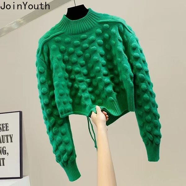 

women's sweaters women's clothing fashion irregular sweaters stand neck long sleeve drawstring cropped pullovers sueter mujer chic, White;black