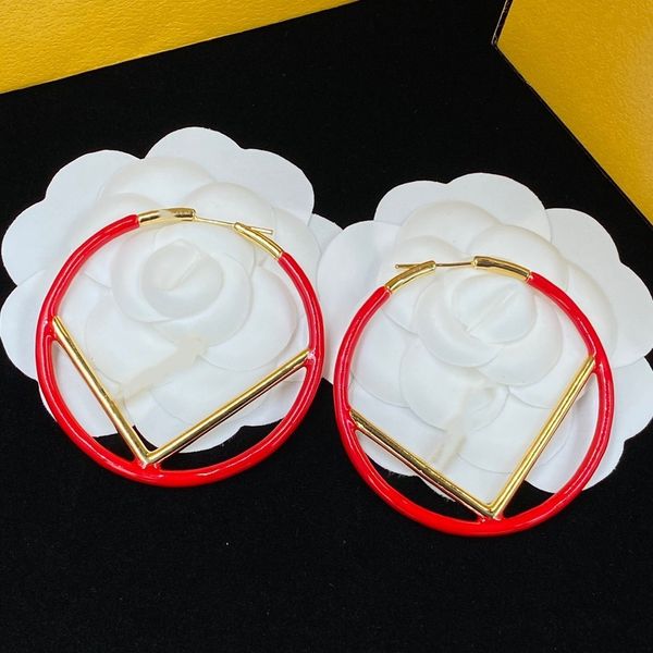 

brand earrings color couple earrings pendant design women's jewelry brand earrings luxury earrings wedding party accessories with box, Golden