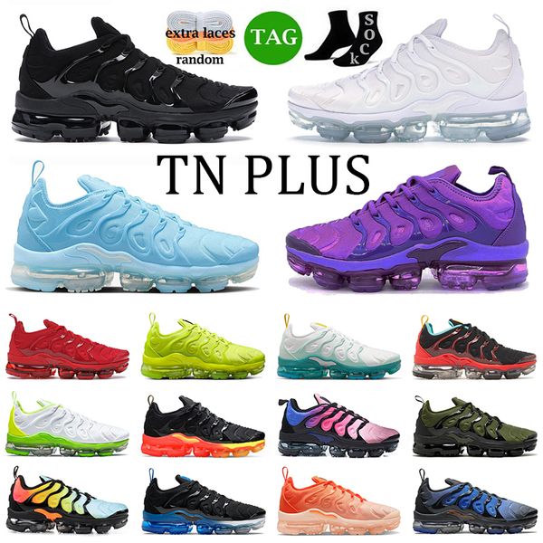 

tn plus men women vapor running shoes maxes tennis ball university blue triple black coquettish purple bubblegum cherry tns max maxs trainer, White;red