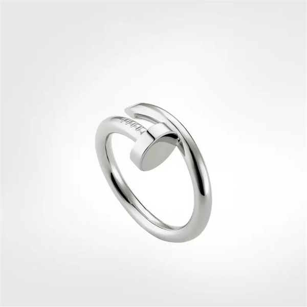 

with box mens nail ring band diamonds designer luxury women rings jewelry couple lover finger circle rings good gift never fade no295p, Silver