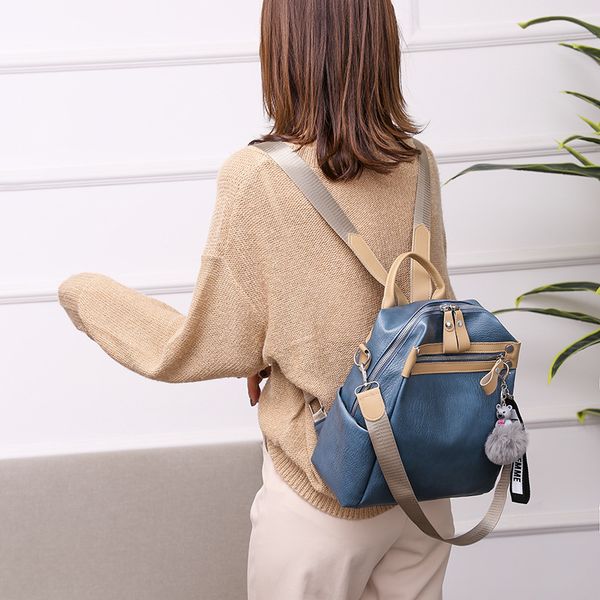 

women men backpack style genuine leather fashion casual bags small girl schoolbag business lapbackpack charging bagpack rucksack sport&outdo