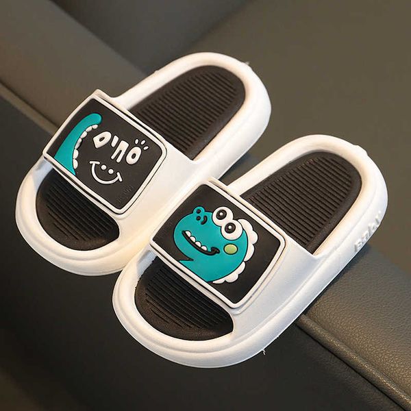 

slipper summer children slippers boys girls new cute cartoon dinosaur non-slip bathroom slides new kids outdoor fashion beach sandals t23030, Black;grey