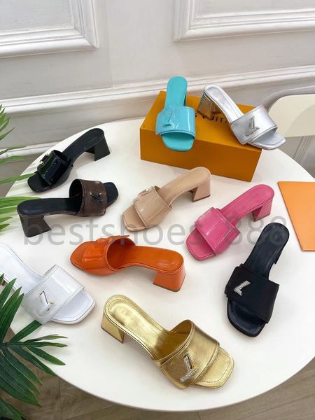 

2023 women sandals high heels rubber slide sandal platform slipper chunky 5.5cm heel height shoes summer embossed flip flops with box size 3, Black