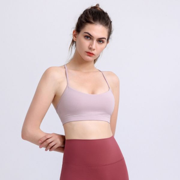 

yoga outfit lu-001 the same type of women's sports underwear seamless sling running sports gathered shockproof bra fitness new bra