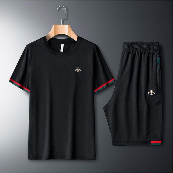 

summer mens designer tracksuits t-shirt jogging suit men tracksuit pullover sweatshirt man short-sleeve and short pants fashion sweat sport, Gray