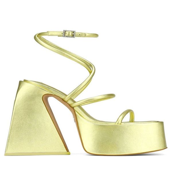 

square hollow sandals women's large tower buckle fashion thick heel sandals, Black