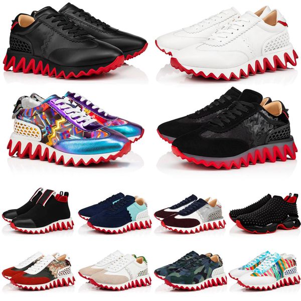 

easyhoom red bottoms loubishark bottom shoes sneakers designer outdoor couple sports shoes men women brands casual fashion trainers big size, Black
