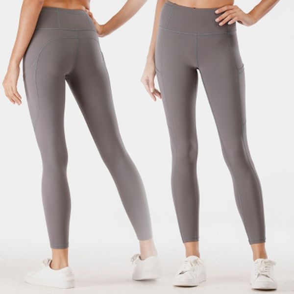 

lu-001 yoga tights leopard camouflage multi-pocket printed fitness women's sports pants tights gym sports high-waist alignment butter s