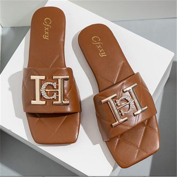 

fashion womens sandals diamond slippers beach slide leather flip flops flat heels ladies sandal designs summer ladies shoes, Black