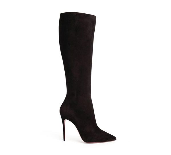 

luxury brand pumps reds sole shoes long boot women high heels black kates botta leather knee high boots/booties zipper heel black leather he