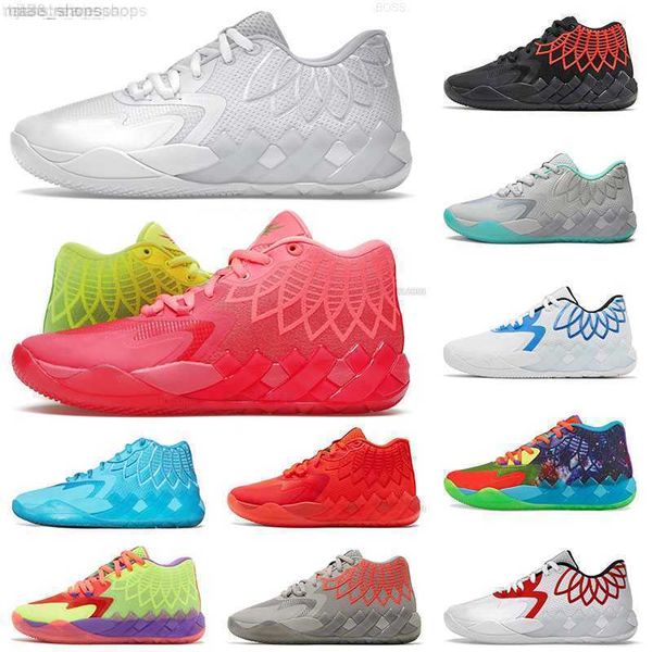 

basketball shoes sports sneakers trainers rock ridge red unc white silver black blast galaxy mb.01 lamelo ball rick morty mens queen city